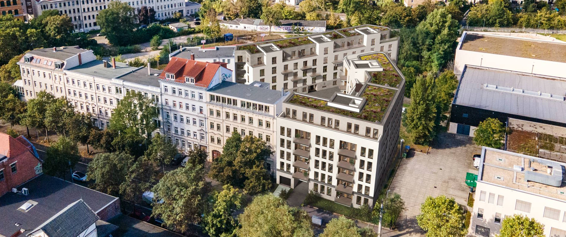 Das Wohnensemble in der Karl-Heine-Straße